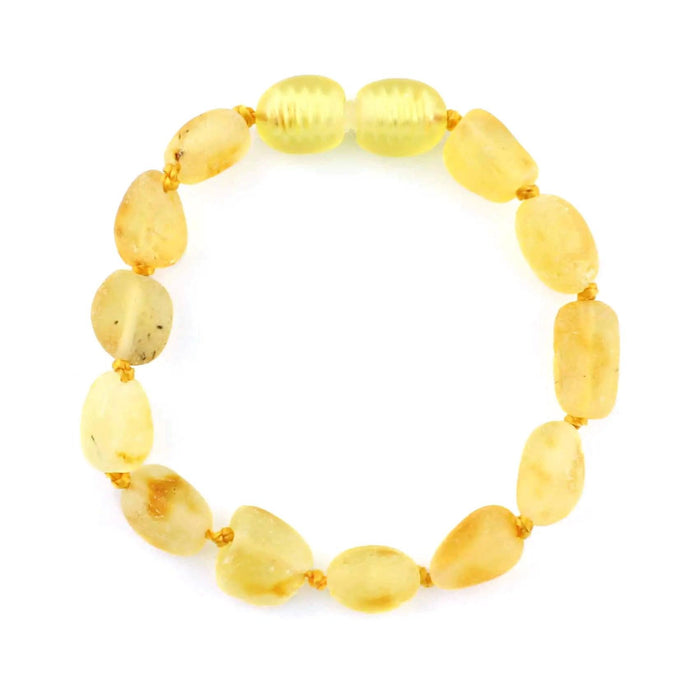 Baby/Child - Amber Bracelet - Oval Rough Beads - Lemon