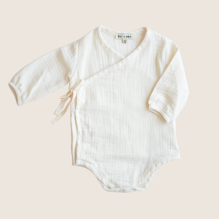 Cotton Muslin Bodysuit - Cream