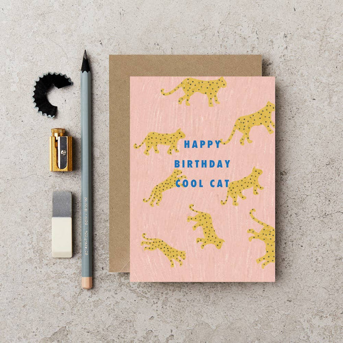 Cool Cat Birthday Greeting Card