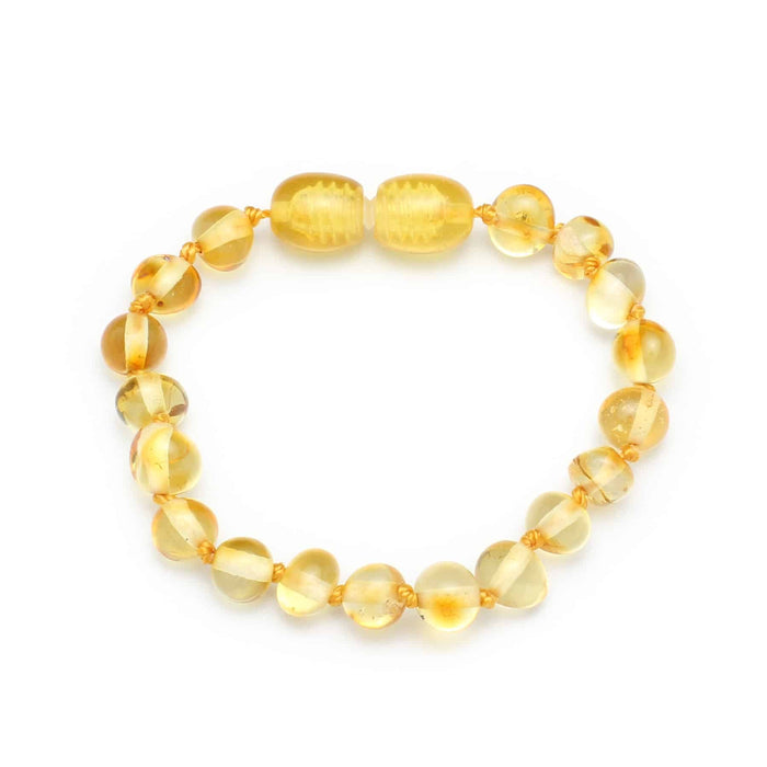 Baby/Child - Amber Bracelet - Round Polished Beads - Lemon
