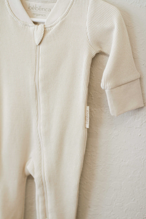 Organic Thermal Footed Romper - Unbleached/Undyed