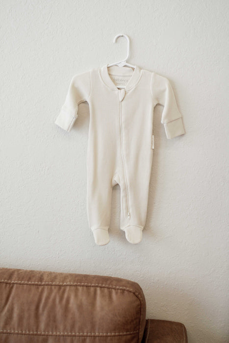 Organic Thermal Footed Romper - Unbleached/Undyed