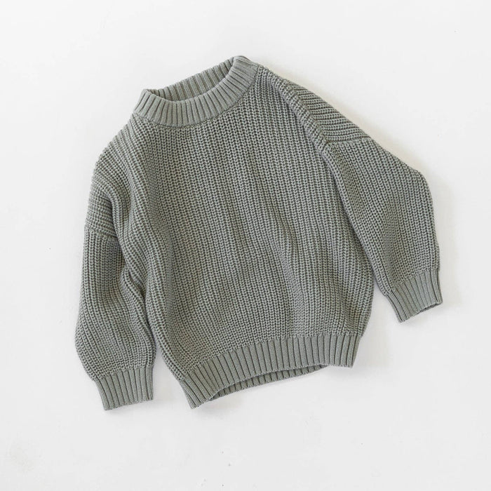 chunky knit pullover - mist