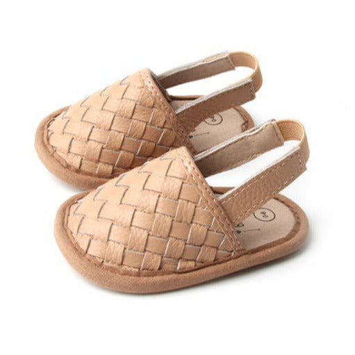Woven Leather Sandals - Latte