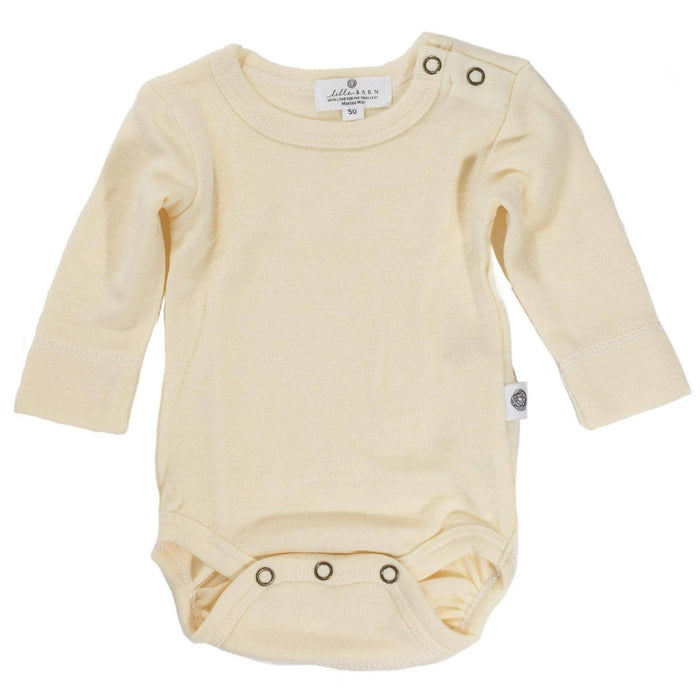 Merino Wool Long Sleeve Bodysuit - Natural