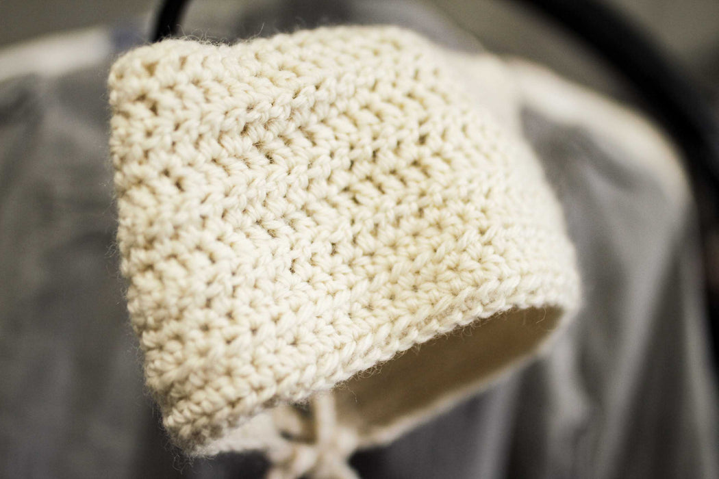 Cream Wool Blend Cat Ears Bonnet