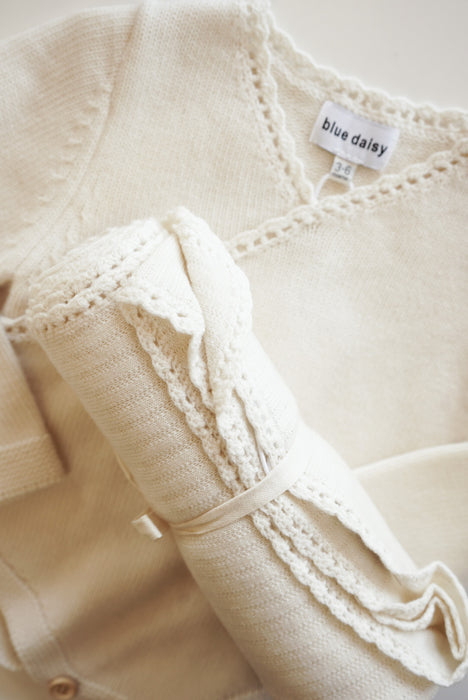Teddy Merino Wool Knit Romper - Cream