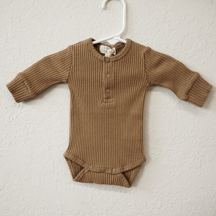 The Ribbed Onesie - Camel