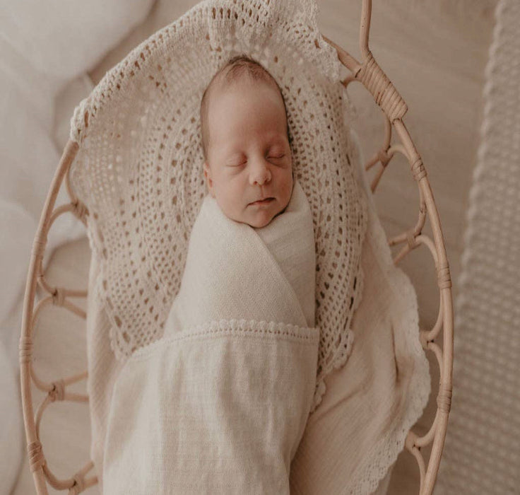 Heirloom Merino Wool Baby Blanket - Cream