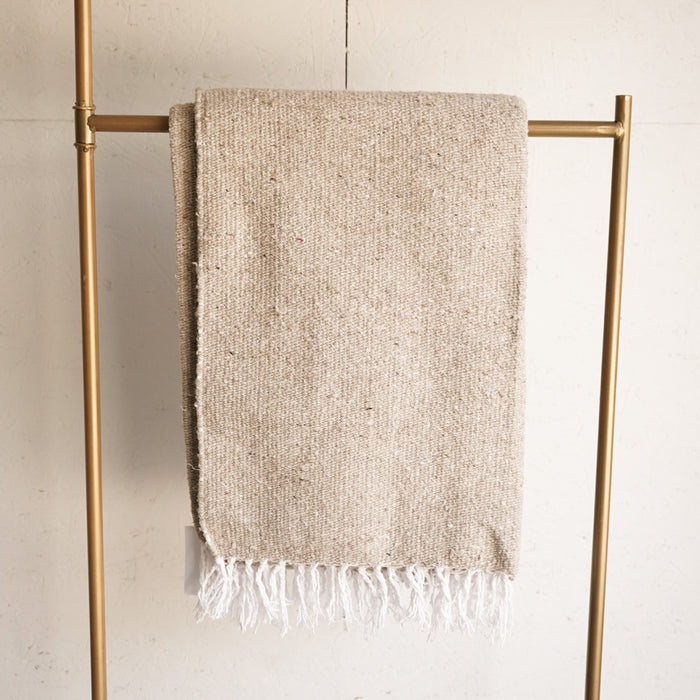 Solid Woven Mexican Blanket - Tan