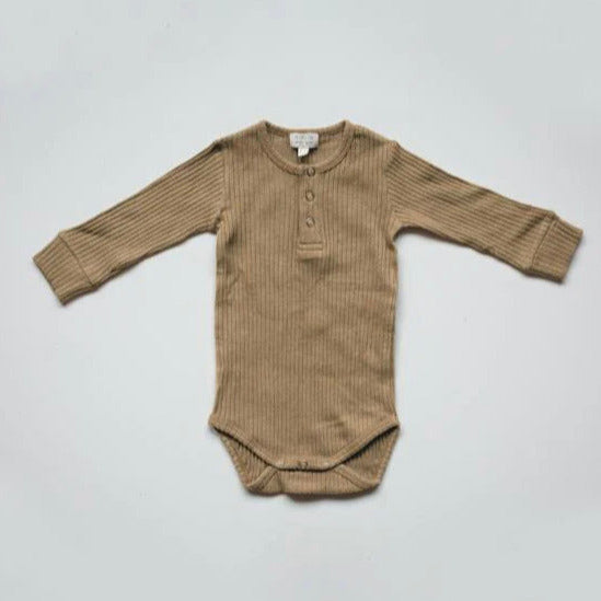 The Ribbed Onesie - Camel