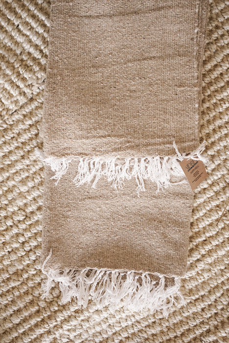 Solid Woven Mexican Blanket - Tan