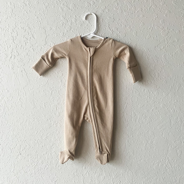 Ribbed Zipper Sleeper - Clay