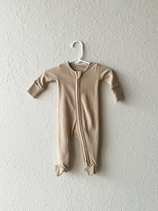 Ribbed Zipper Sleeper - Clay