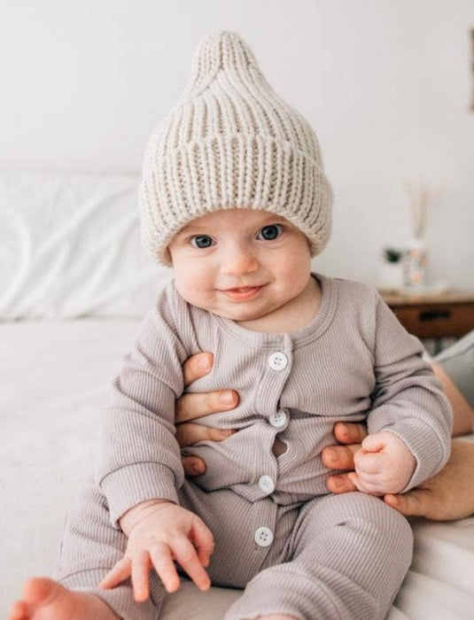 Peak Beanie Hat- Oatmeal
