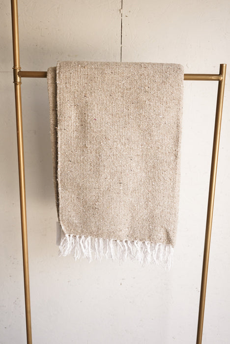 Solid Woven Mexican Blanket - Tan