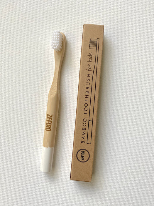 Bamboo Kid's Toothbrush - White