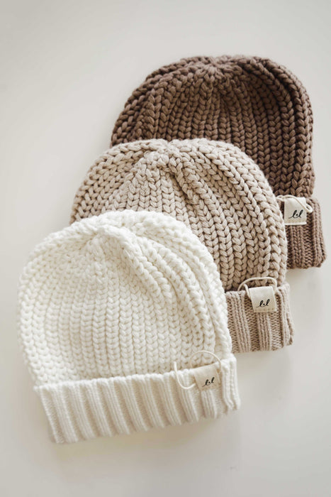 Chunky Knit Beanie - White