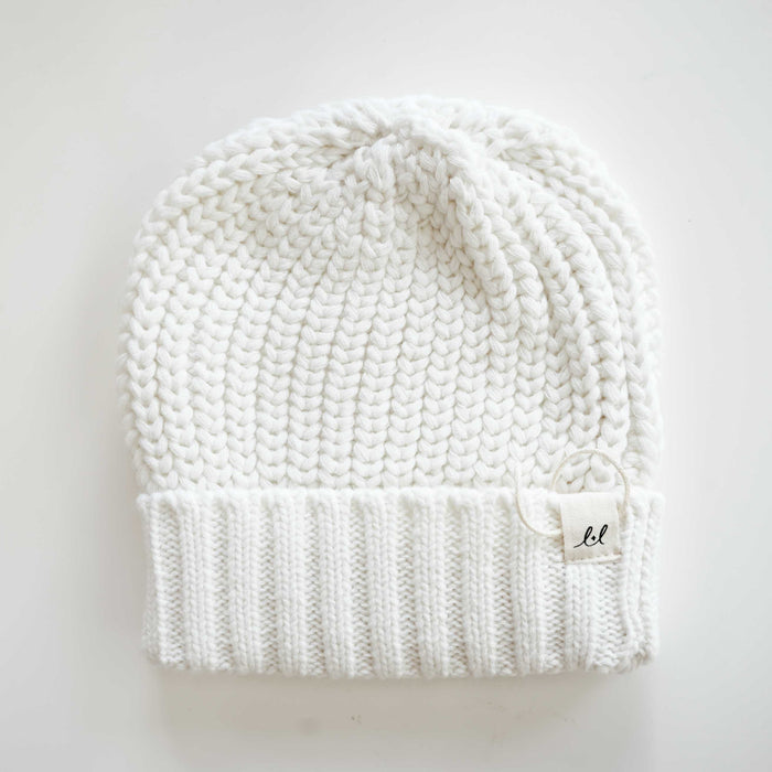 Chunky Knit Beanie - White