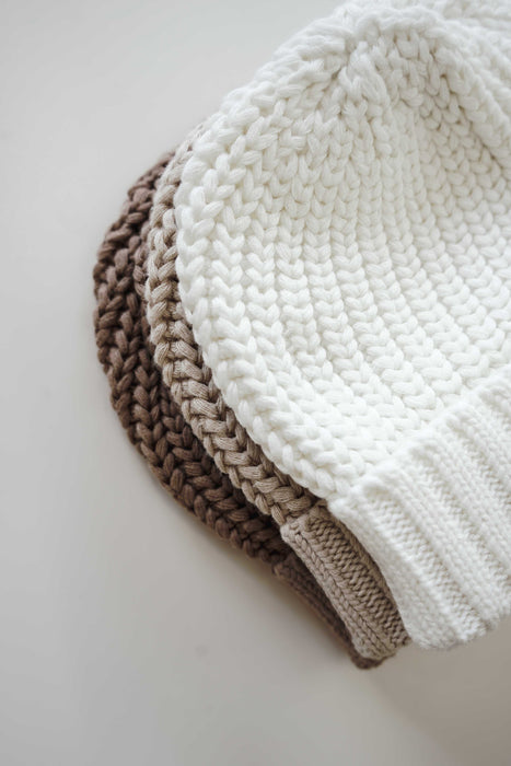 Chunky Knit Beanie - White