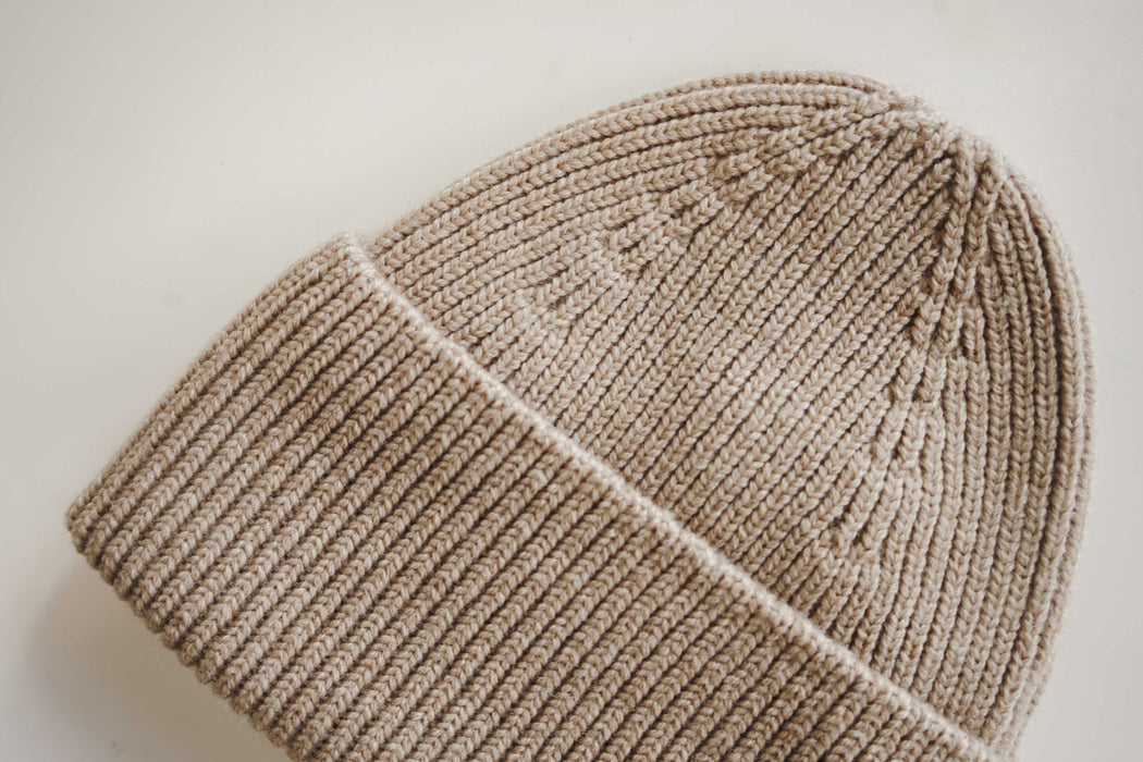 Fonzie Merino Wool Beanie - Sand