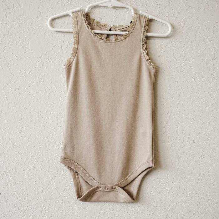 Luna Lace Organic Bodysuit - Clay