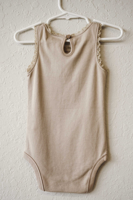 Luna Lace Organic Bodysuit - Clay