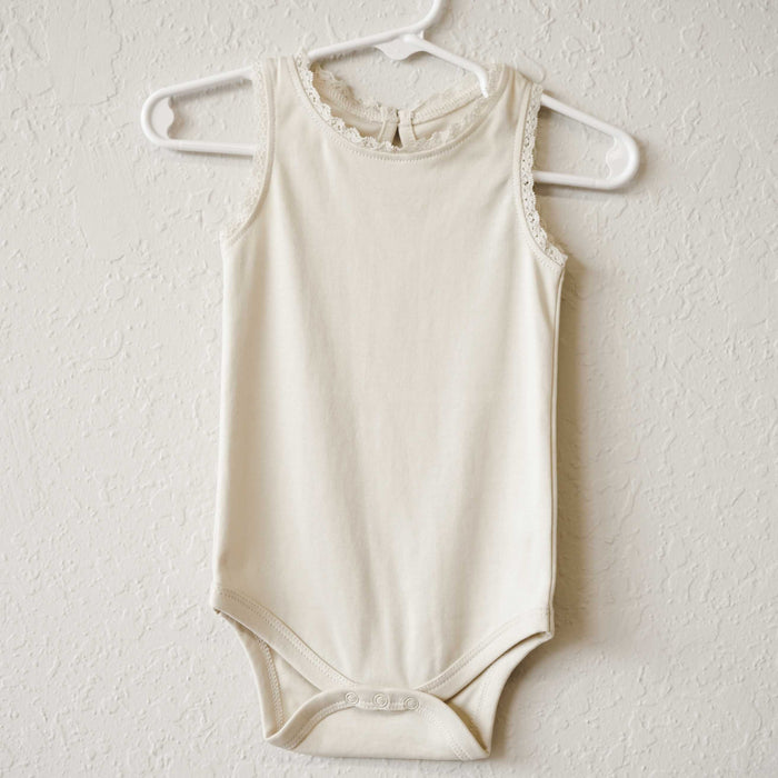 Luna Lace Organic Bodysuit - Natural