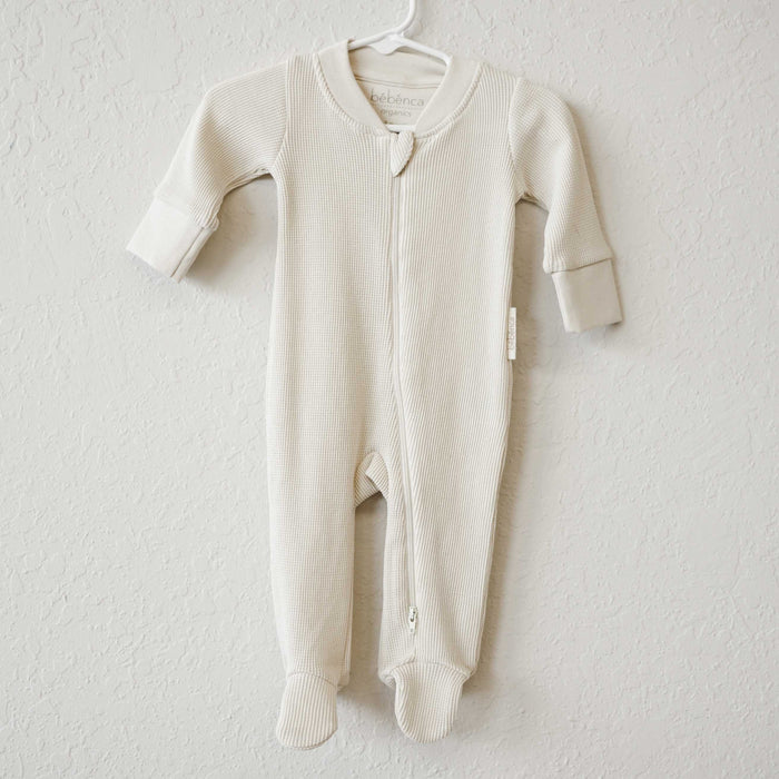Organic Thermal Footed Romper - Unbleached/Undyed