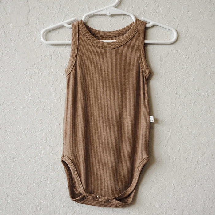Ribbed Sleeveless Bodysuit - Camel