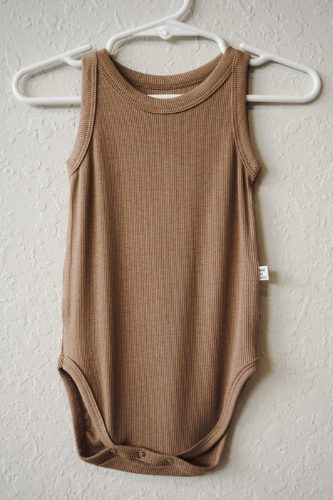 Ribbed Sleeveless Bodysuit - Camel