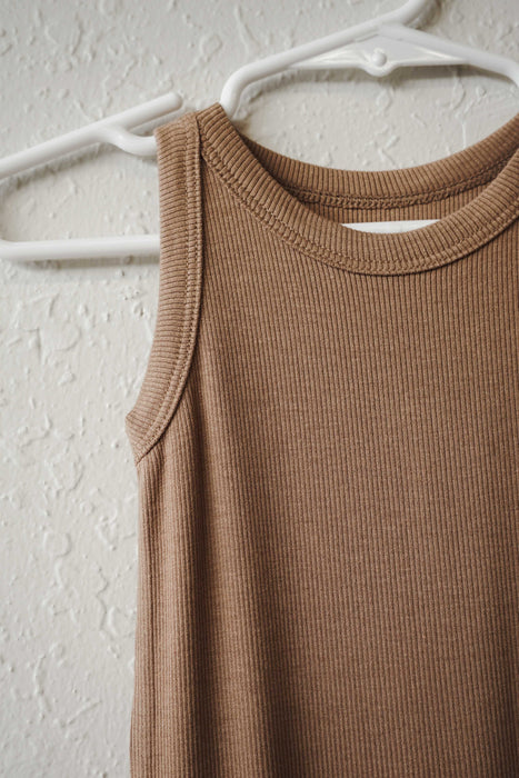 Ribbed Sleeveless Bodysuit - Camel