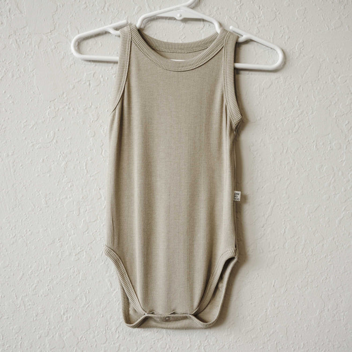 Ribbed Sleeveless Bodysuit - Khaki
