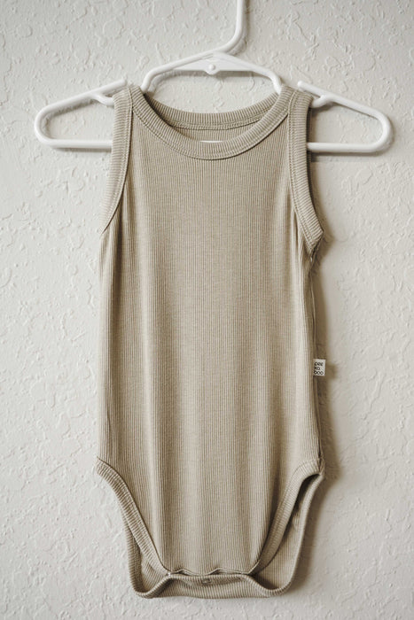 Ribbed Sleeveless Bodysuit - Khaki