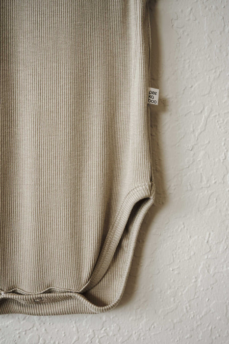 Ribbed Sleeveless Bodysuit - Khaki