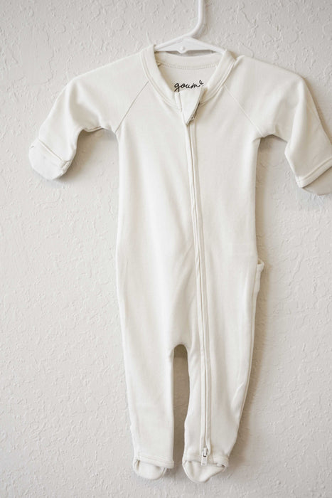 Bamboo Organic Cotton Footie - Cloud