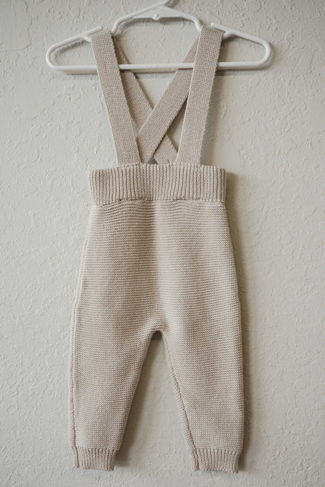 Knit Suspender Pants - Natural