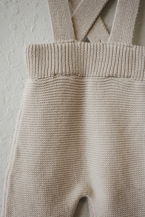 Knit Suspender Pants - Natural